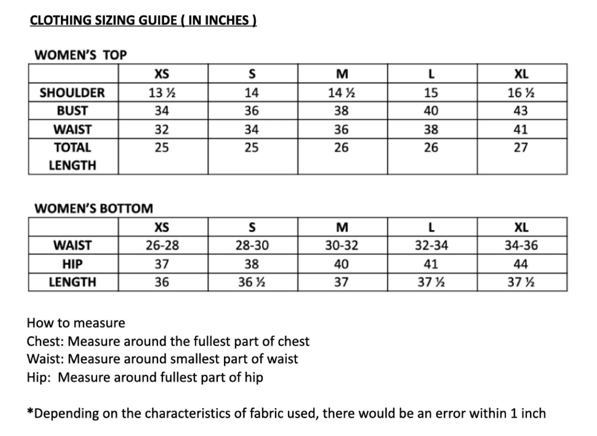 Sizing Chart - MEDIFLEXX