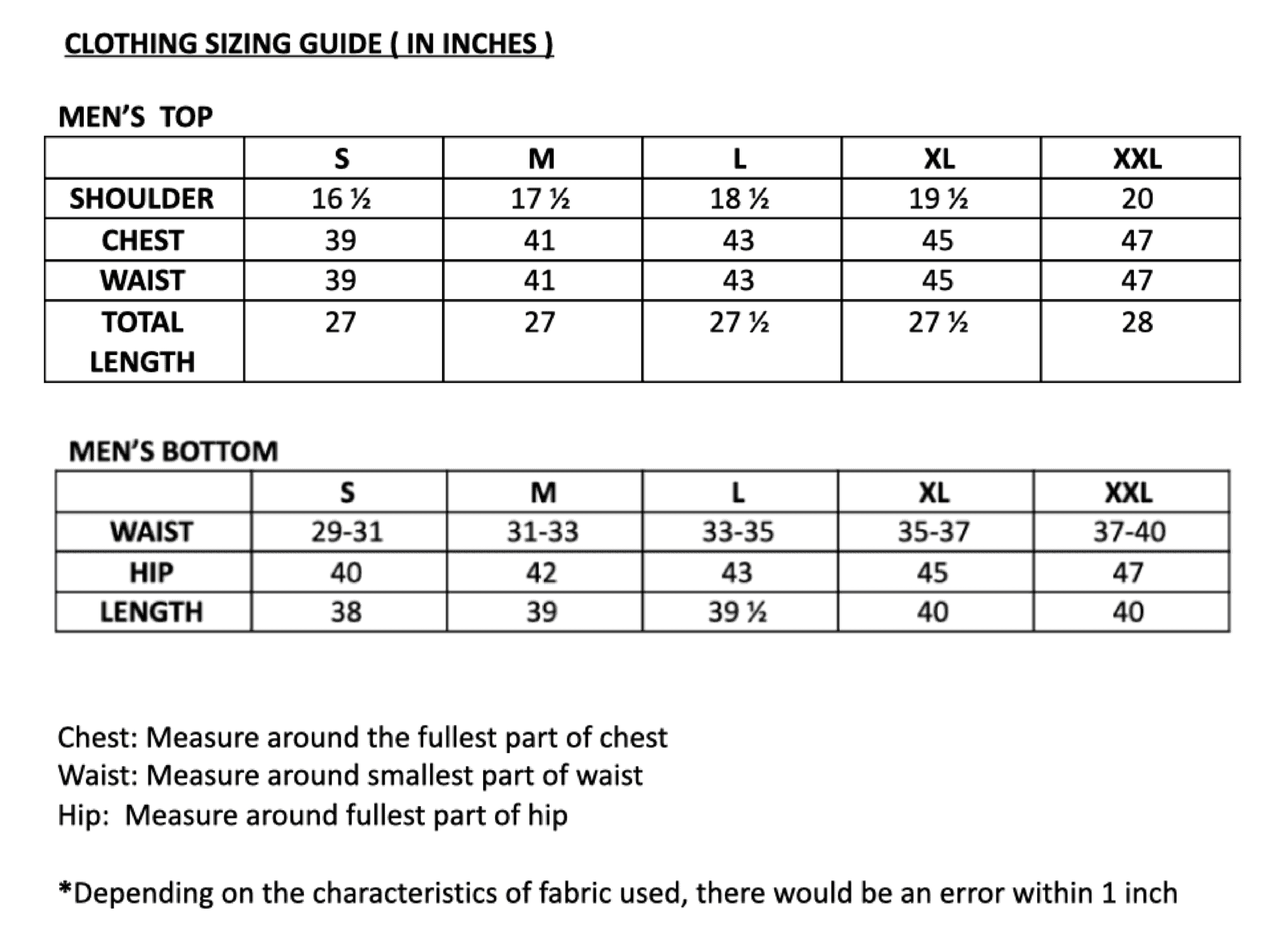 Sizing Chart - MEDIFLEXX