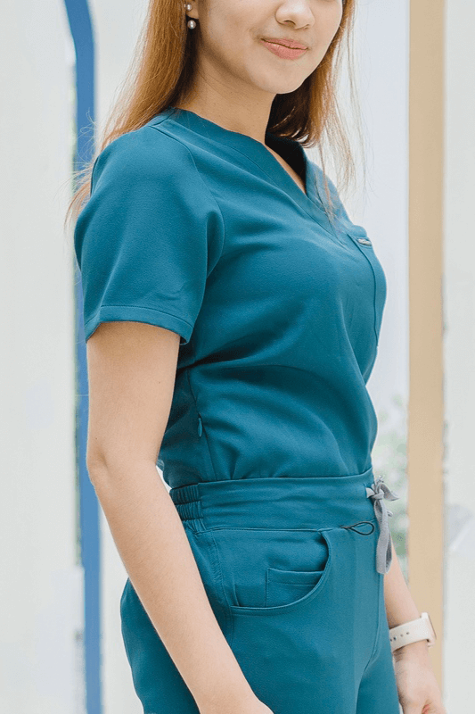 Flexx Core Scrub Top Women – Carribean Blue